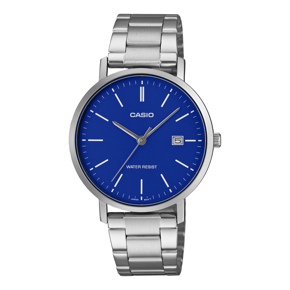 Casio Men’s Blue Dial Stainless Steel Bracelet Analog Watch - MTP-VT05D-2EDF